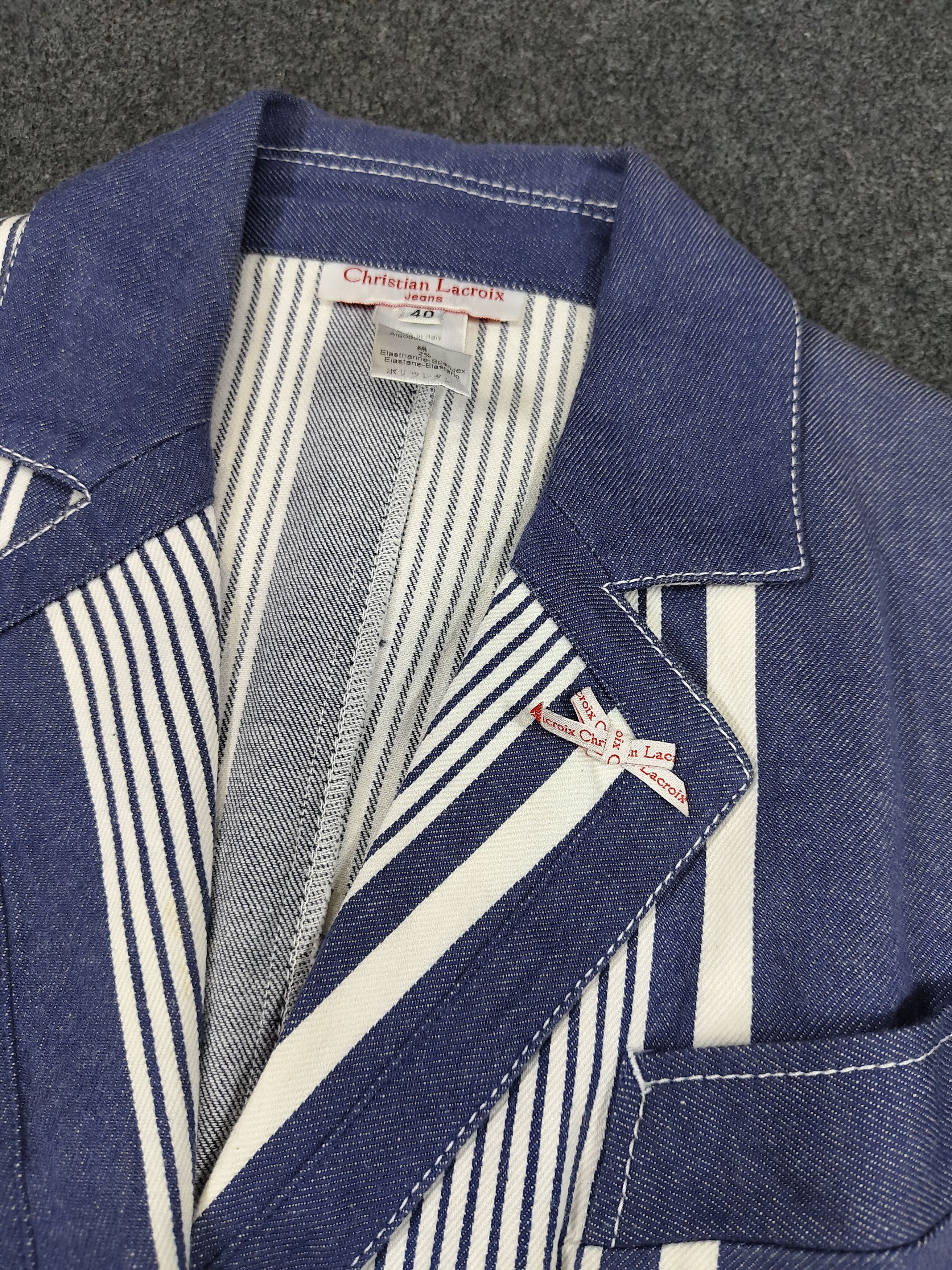 Christian Lacroix 00s Christian Lacroix Jeans Y2K Archive Striped Denim Blazer Size M / US 6-8 / IT 42-44 - 8 Thumbnail