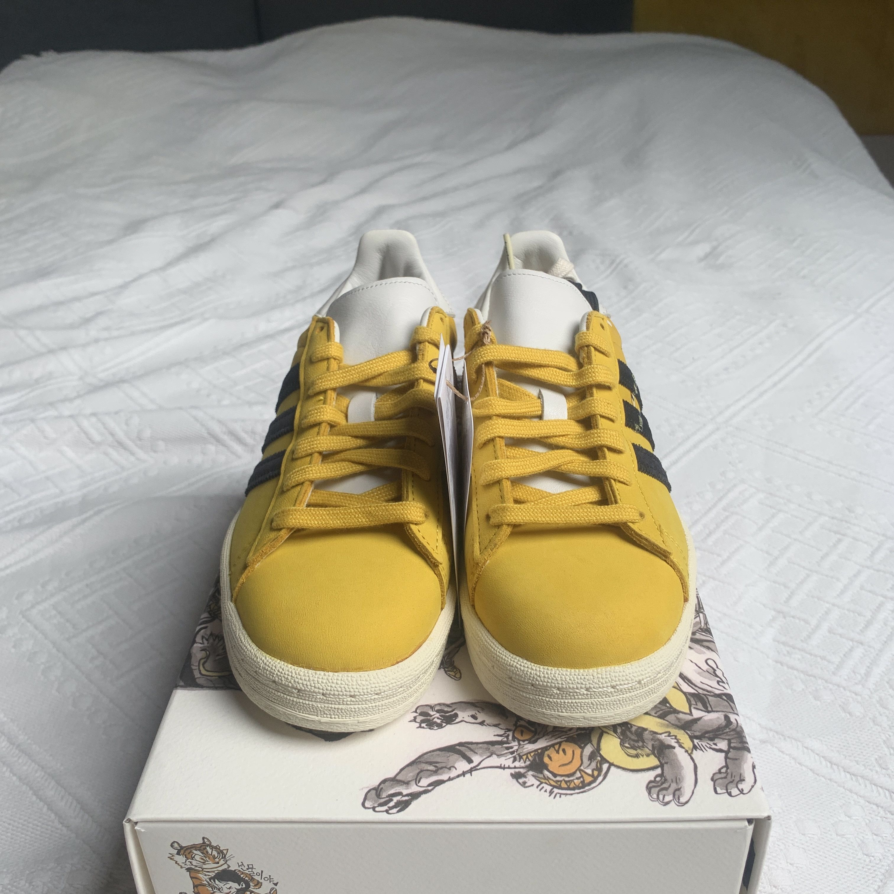 image of Adidas Campus Kasina Kim Shoes in Yellow, Women's (Size 4)