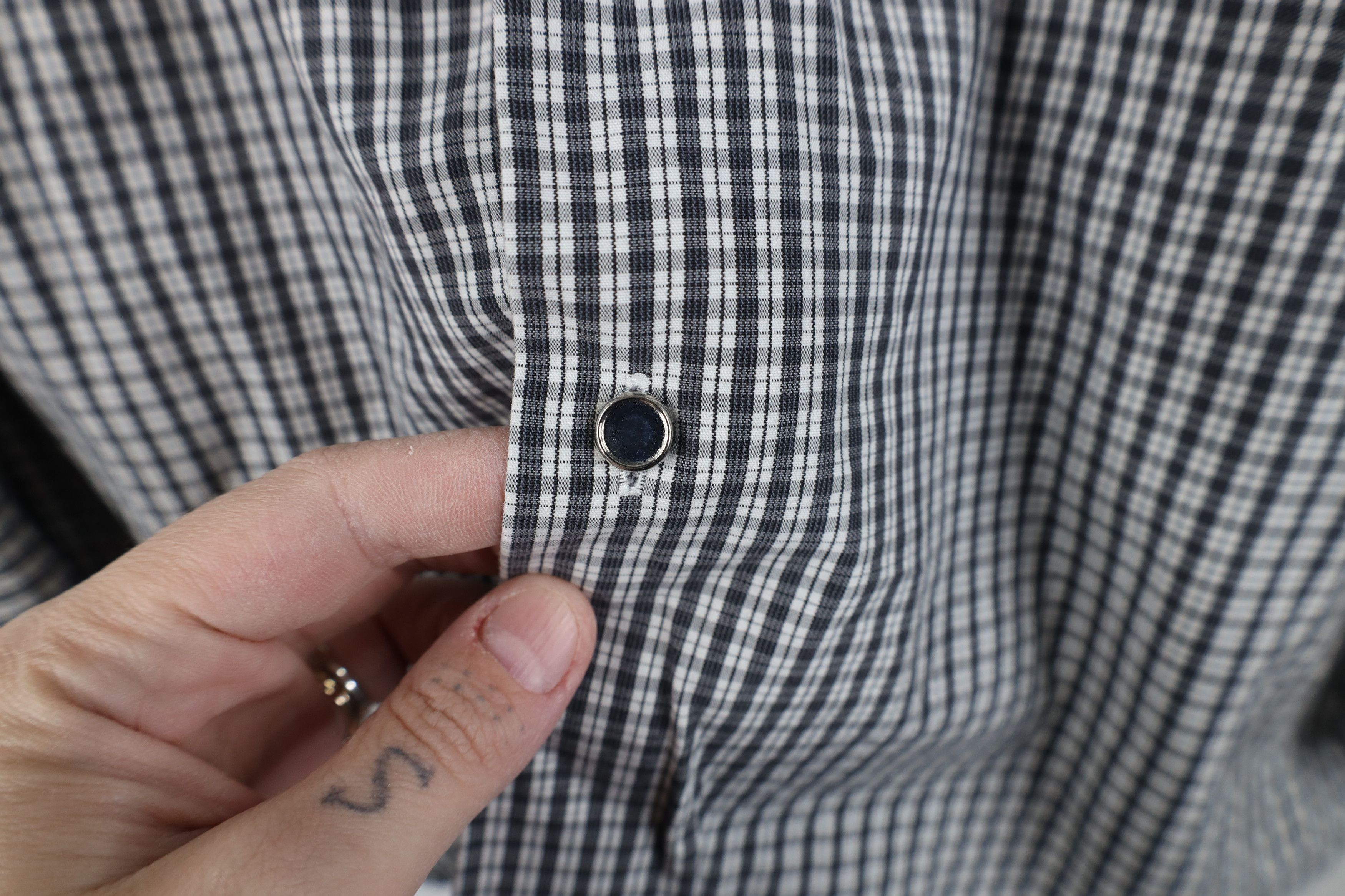 Ben Sherman Ben Sherman Faded Collared Button Shirt Black Plaid Cotton Size US M / EU 48-50 / 2 - 4 Thumbnail