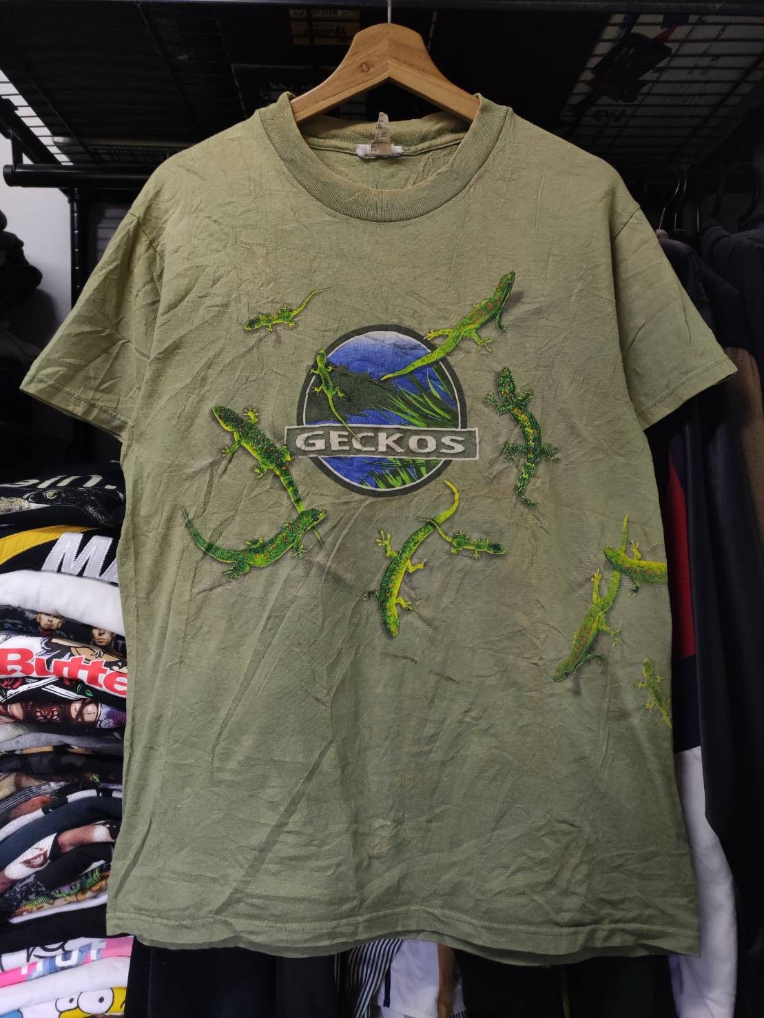 Vintage Vtg 90's Geckos All Over Print Animal T-Shirt Size US M / EU 48-50 / 2 - 1 Thumbnail