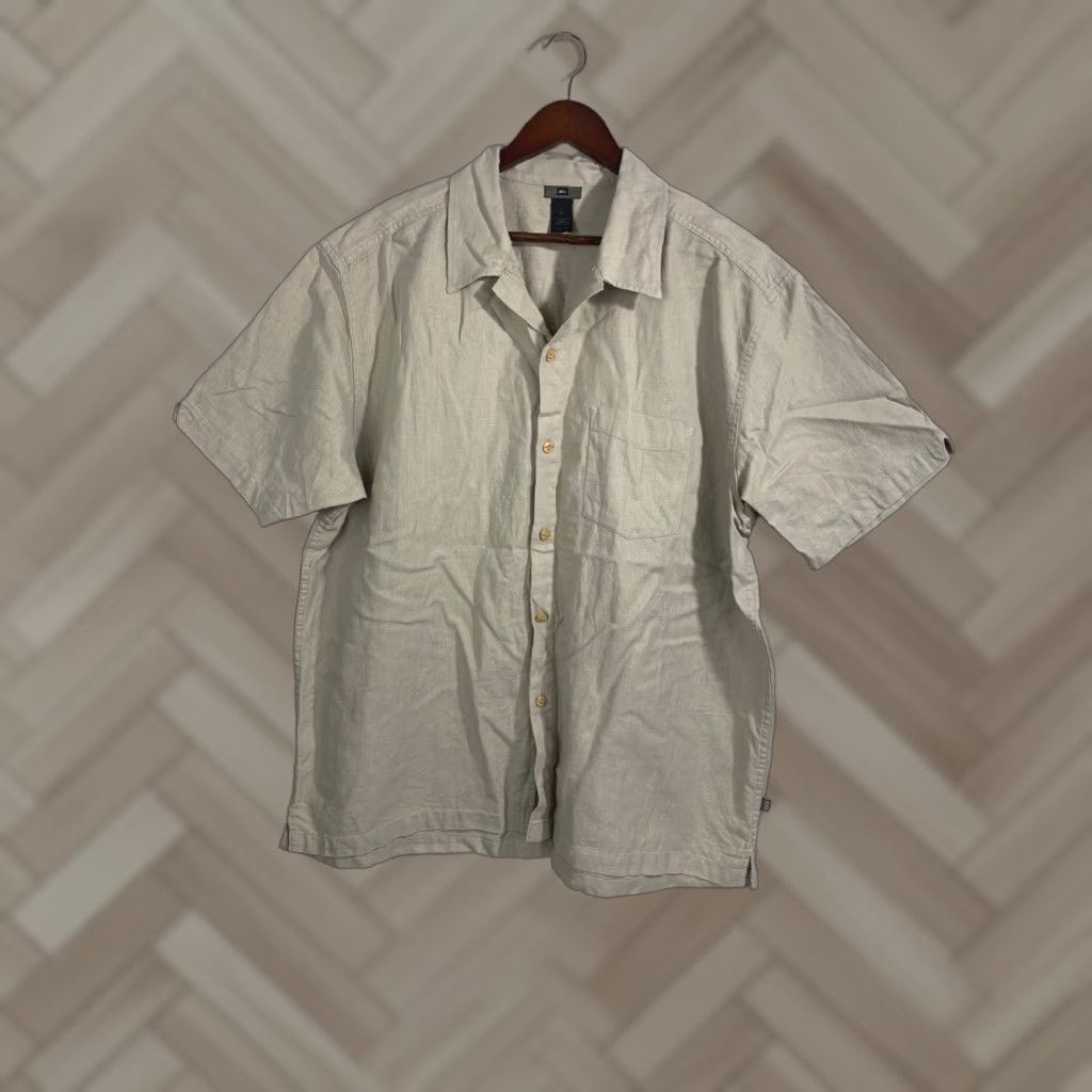 Vintage REI Men's Button Down Short Sleeve Shirt - XL Brown Cotton Striped Button-Up Casual Shirt Mens XL Brown Striped Cotton Button-Down Size US XL / EU 56 / 4 - 1 Thumbnail