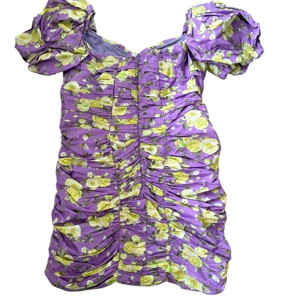 Designer Giuseppe Di Morabito Floral Print Puff Sleeve Mini Dress Size S / US 4 / IT 40 - 11 Thumbnail
