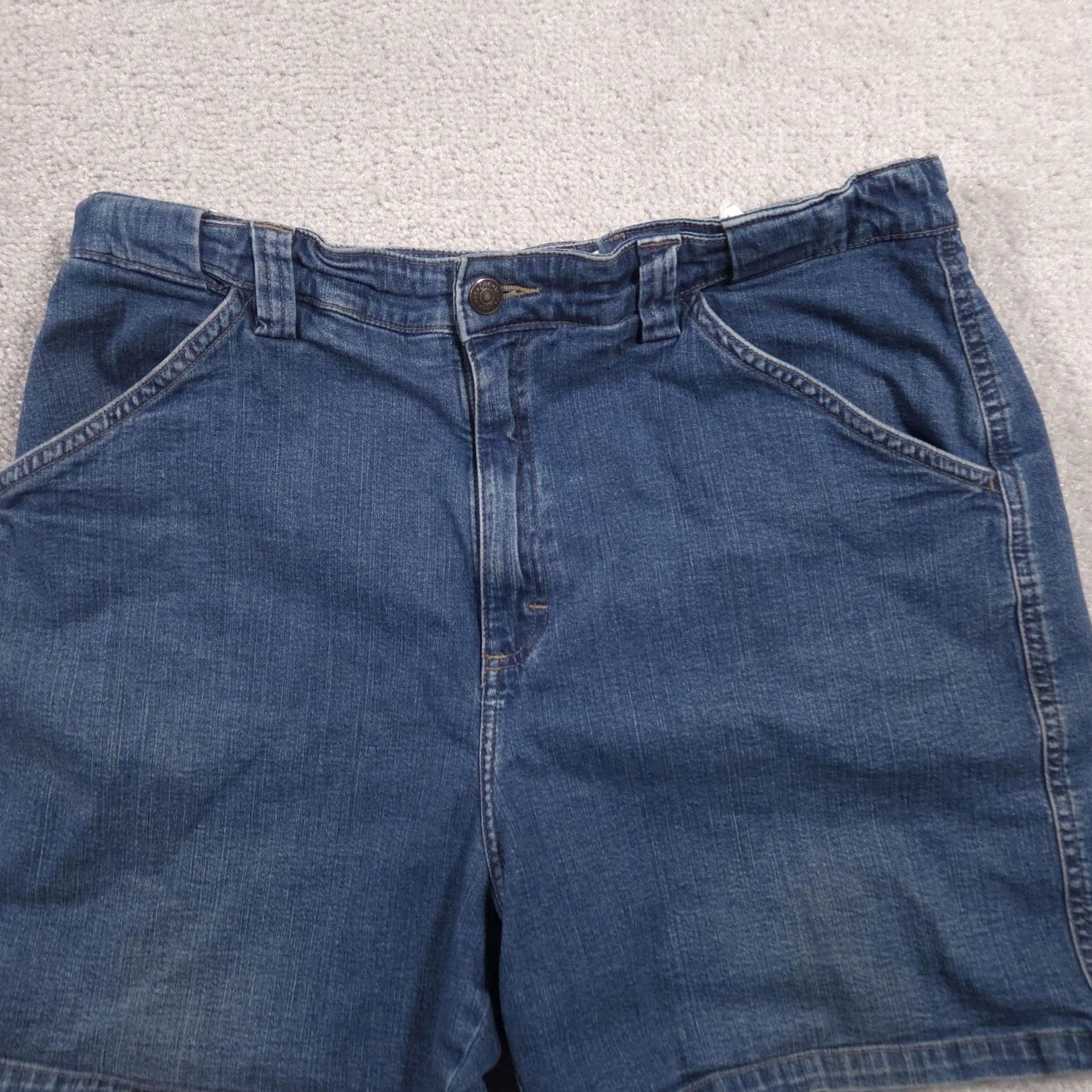 Lee Lee Denim Shorts Womens 16P Blue Mom High Rise Relaxed Fit Casual Stretch Shorts - Petite Mens Womens Boys Girls Size 38" / US 16 / IT 52 - 4 Thumbnail