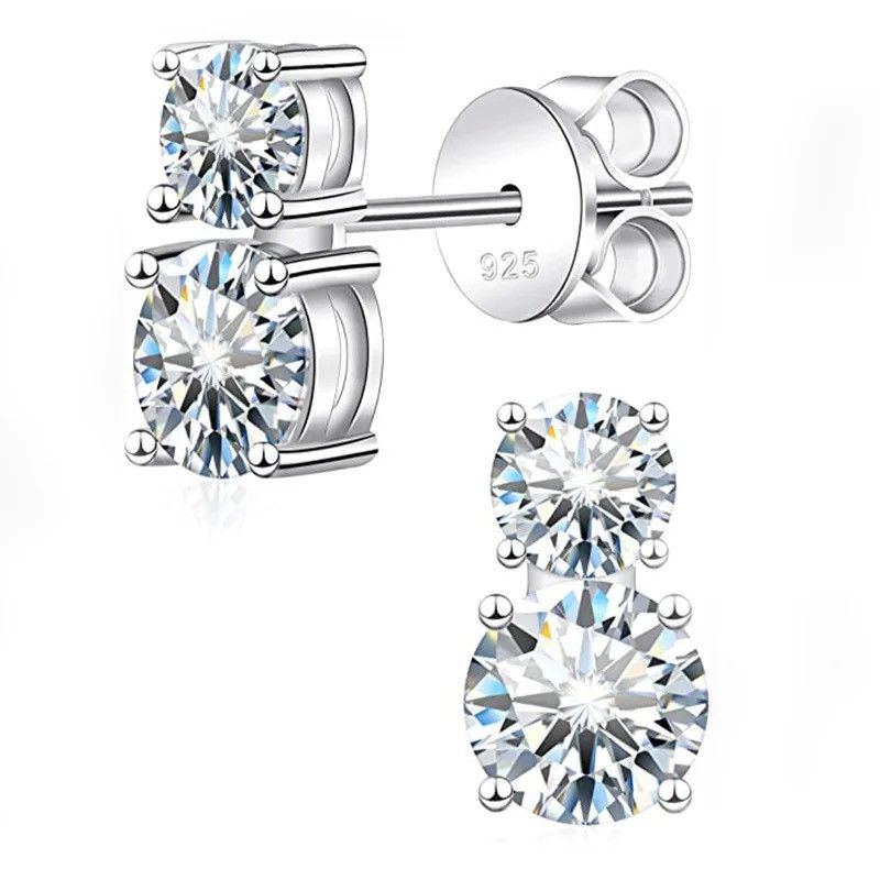 Sterling Silver 925 Sterling Silver Moissanite Arrow Cross Earrings Size ONE SIZE - 6 Thumbnail