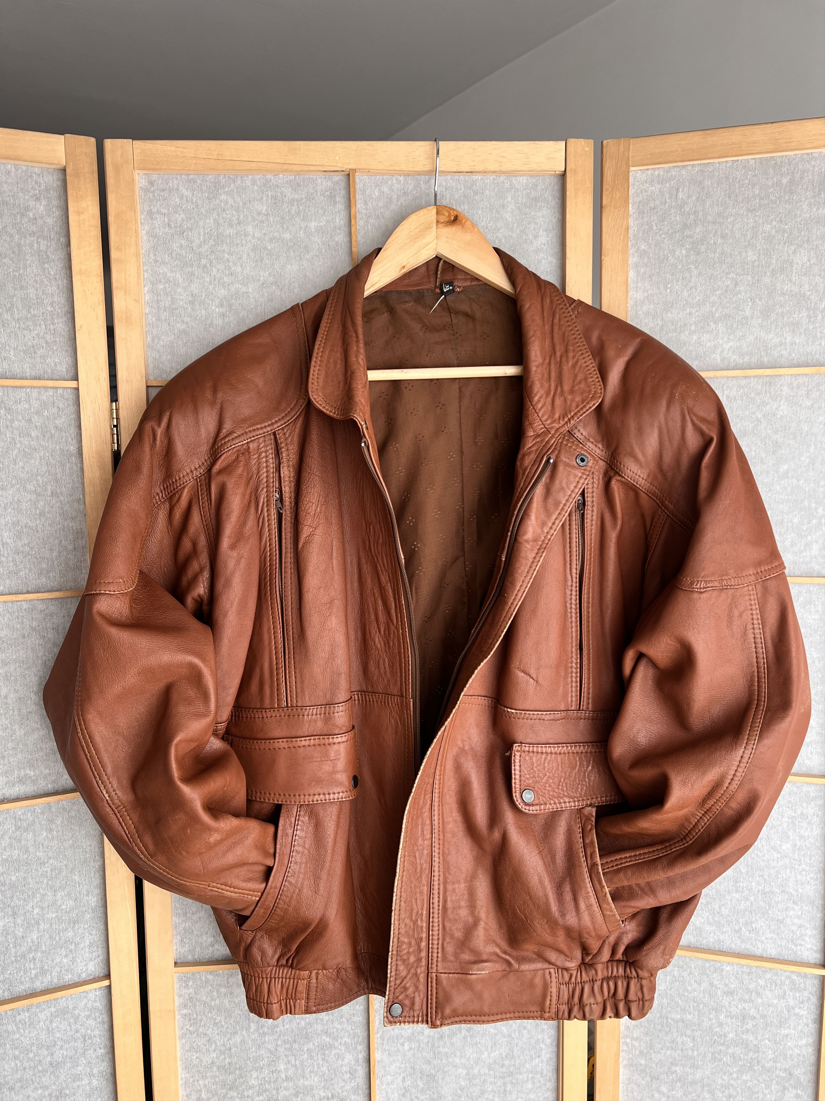 Genuine Leather Vintage 90s Boxy Cropped Leather Jacket Y2K Avant Garde Rare Size US M / EU 48-50 / 2 - 8 Thumbnail