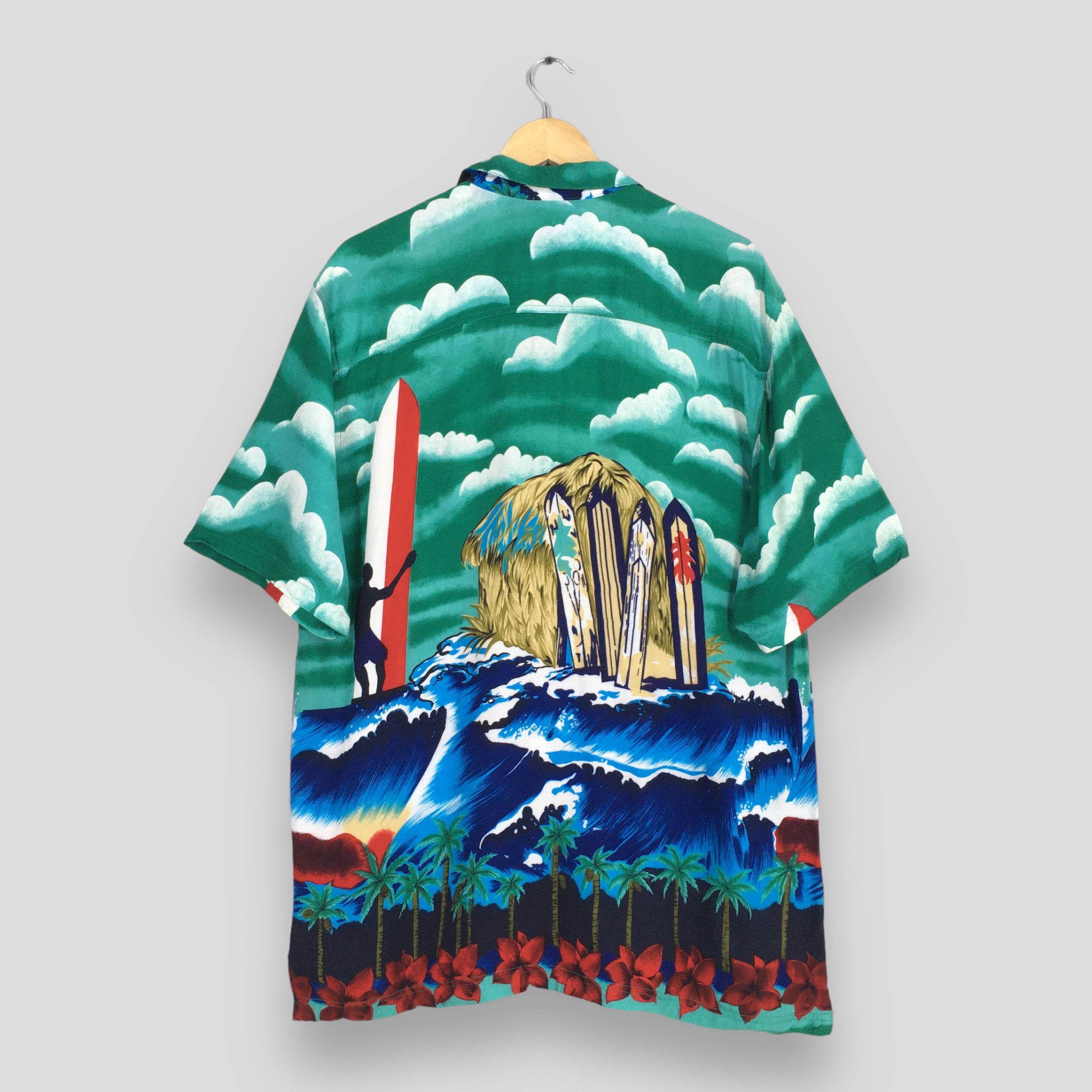 Vintage Vintage Hawaiian Surfing Beach Tropical Rayon Shirt Large Size US L / EU 52-54 / 3 - 6 Thumbnail