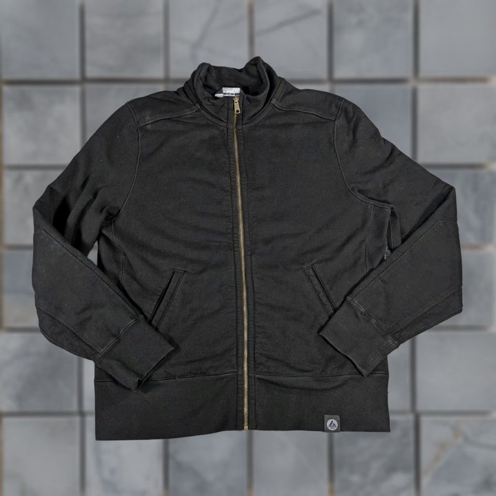 Vintage American Giant Mens Black Moto Full Zip L Sweatshirt Jacket USA Made Size US L / EU 52-54 / 3 - 1 Thumbnail