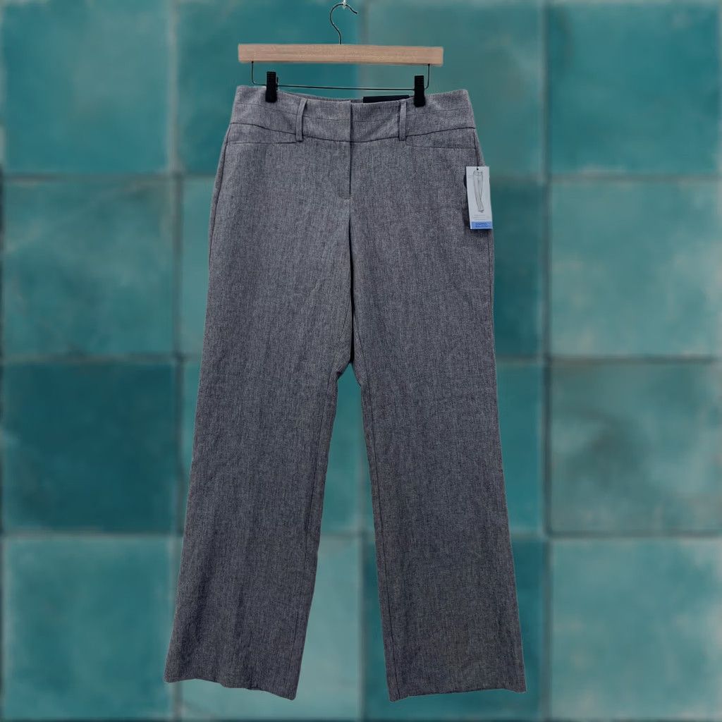 Apt. 9 VINTAGE? No. APT. 9 Pants Womens 10 Gray Trouser Mid Rise Straight Relaxed Shaping Stretch Dress Pants Workwear Size 32" / US 10 / IT 46 - 1 Thumbnail