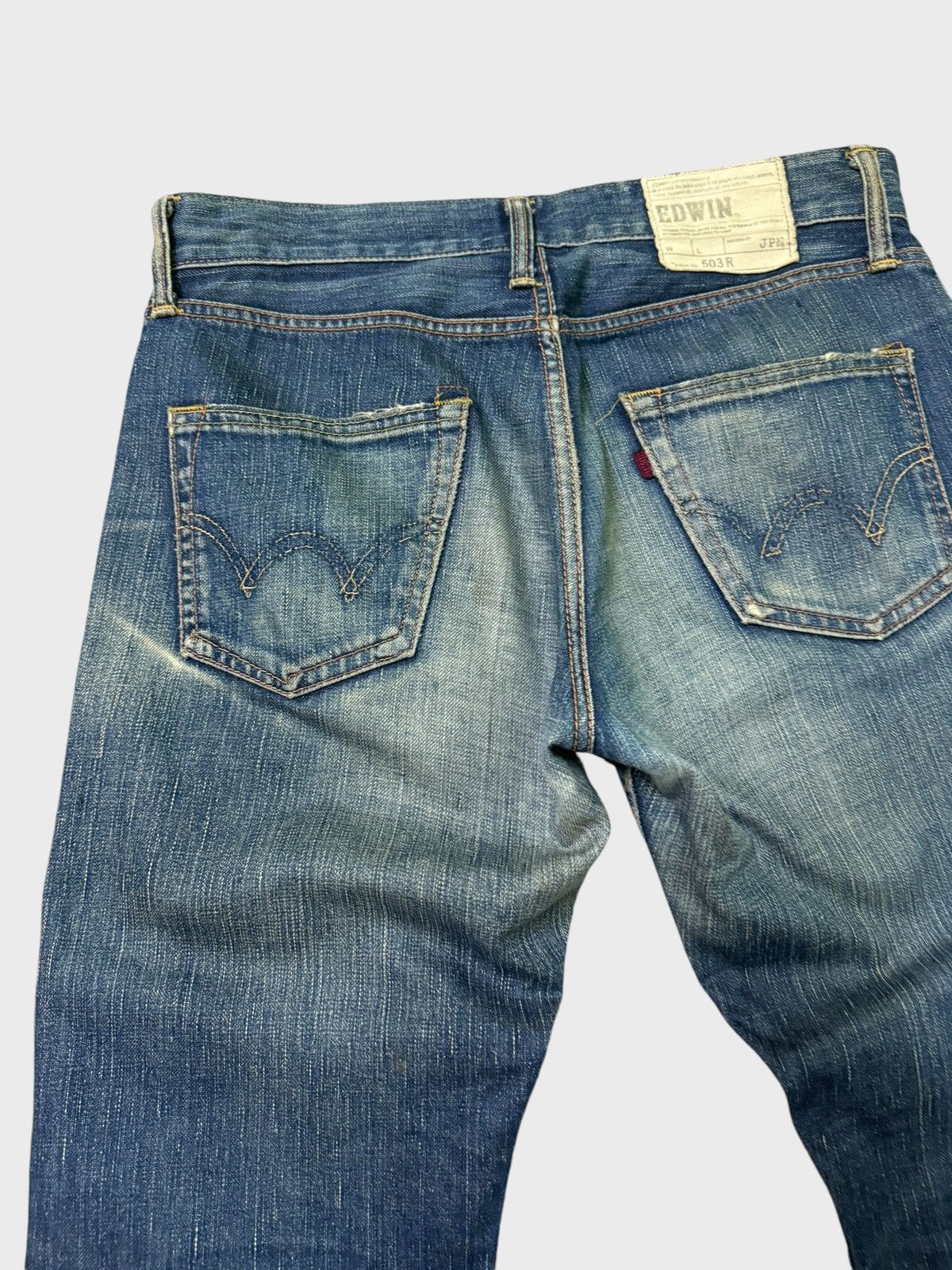 Edwin Vintage Distressed Edwin Muddy Dirty Blue Wash Jeans Size US 31 - 11 Thumbnail