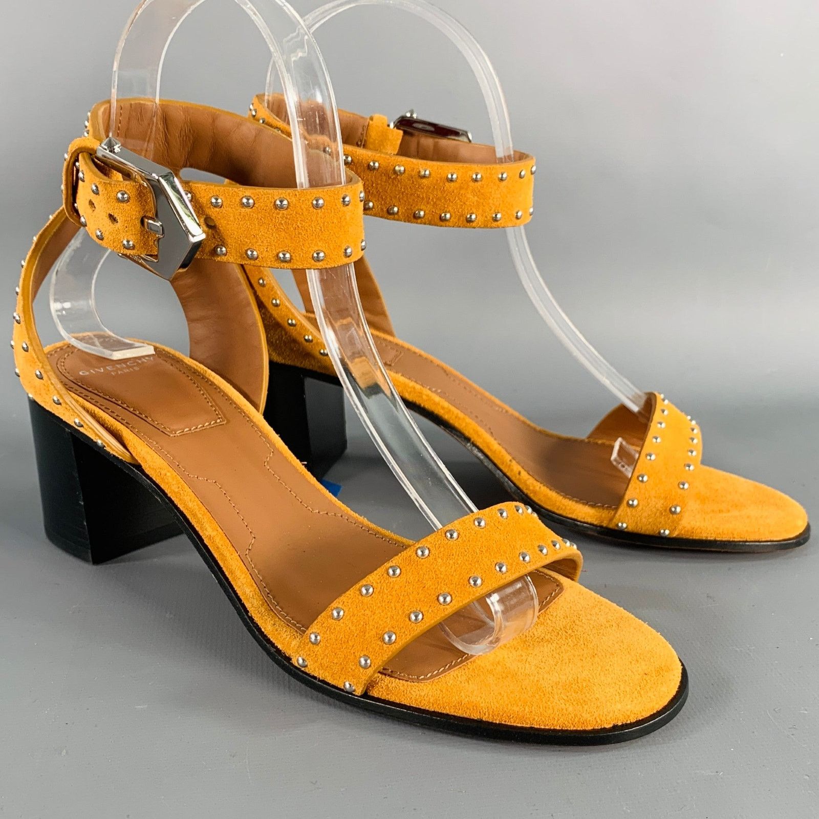 Givenchy GIVENCHY Size 6 Mustard Yellow Suede Ankle Strap Sandals Size US 6 / IT 36 - 1 Thumbnail