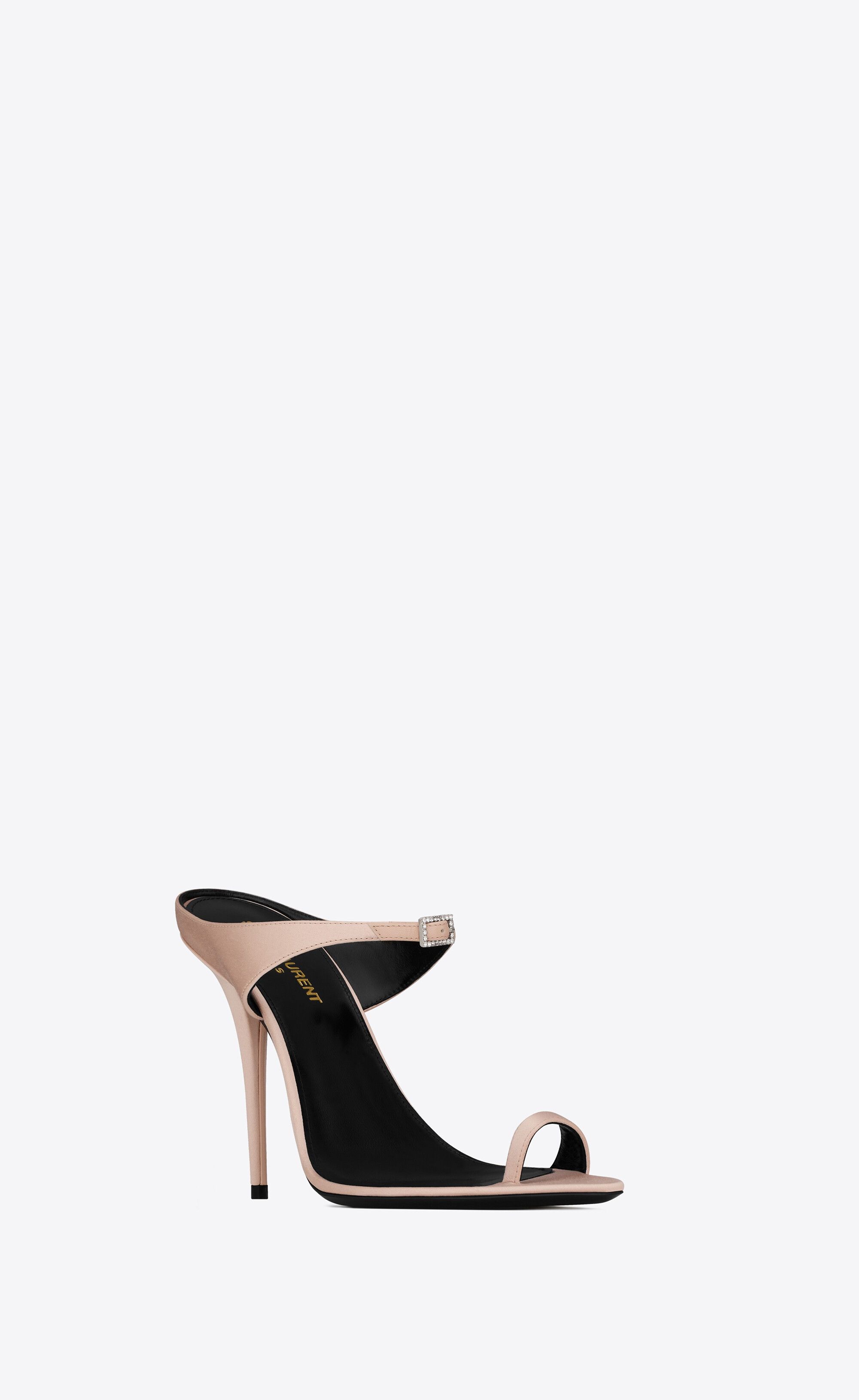 Saint Laurent Paris o1s1wg111024 Dive Mules in Silk Satin in Beige Size US 12 / IT 42 - 3 Thumbnail
