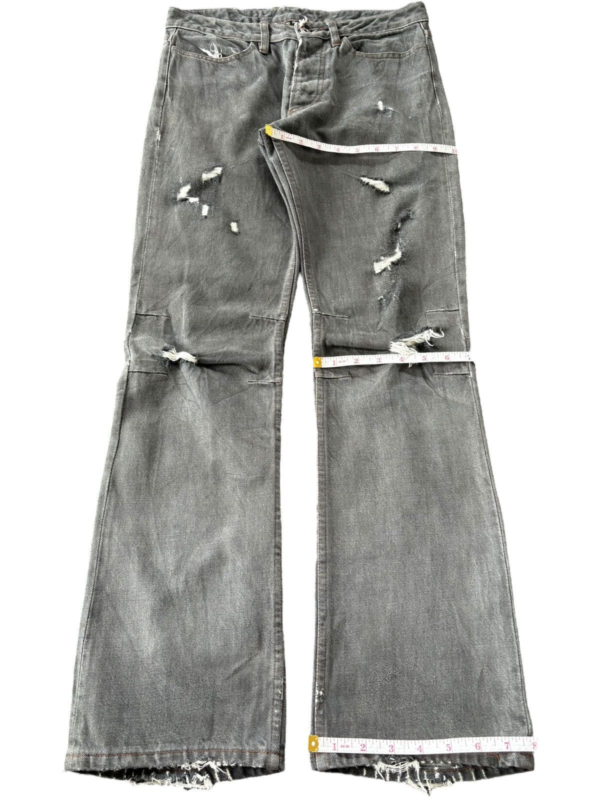 RIPVANWINKLE Vintage Ripvanwinkle Button Fly Distressed Flare Jeans Size US 29 - 8 Thumbnail