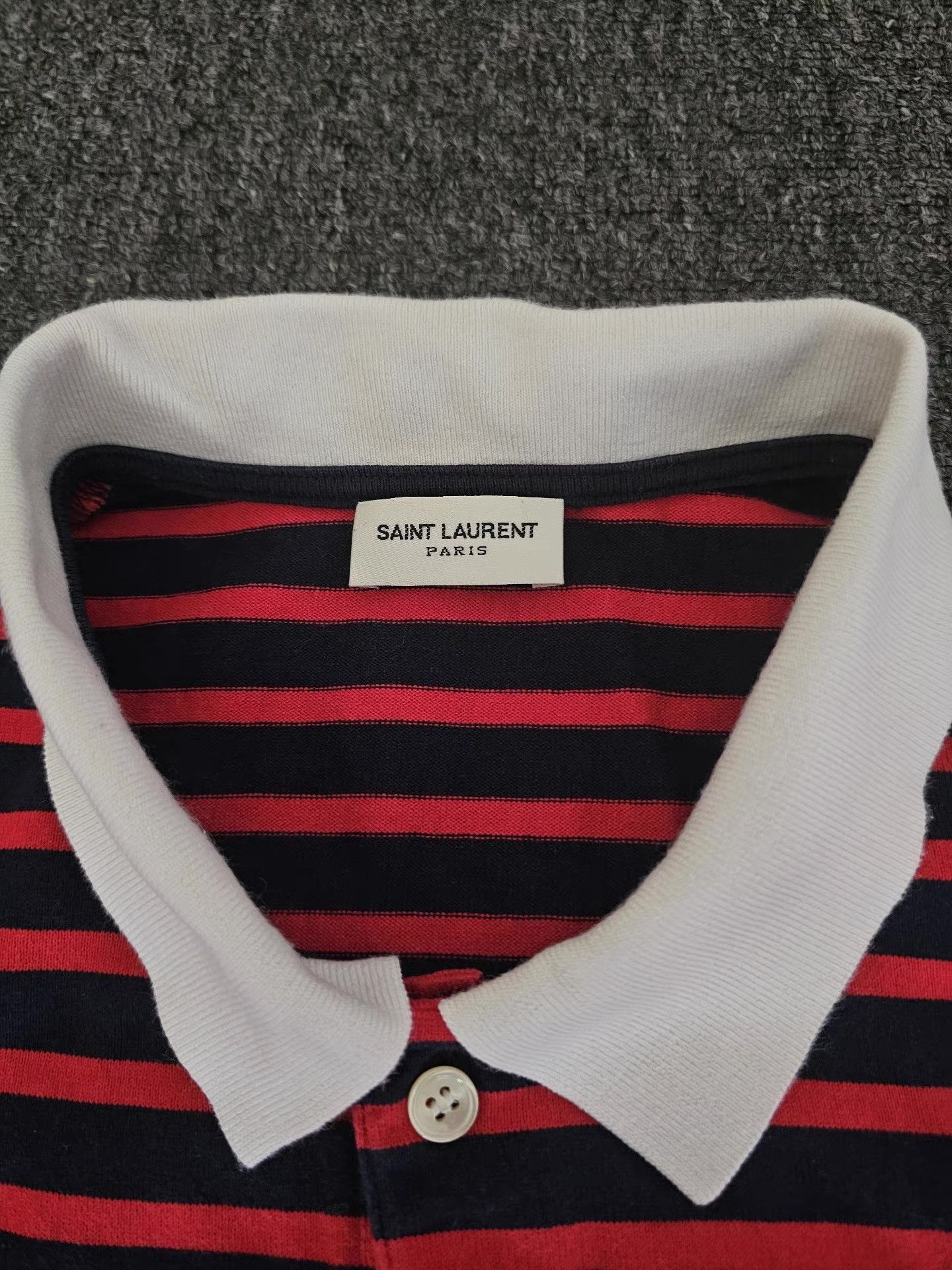 Saint Laurent Paris Saint Laurent striped polo shirt Size US L / EU 52-54 / 3 - 5 Thumbnail
