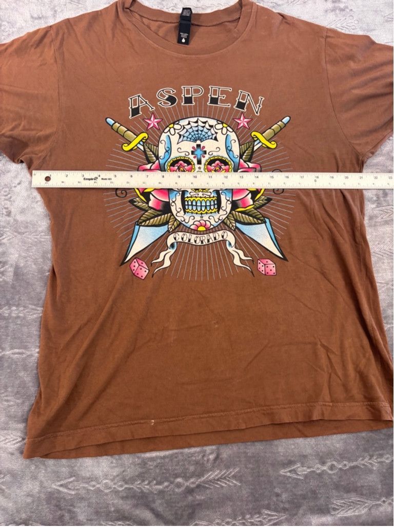 Other Men's Alternative T-shirt Size L Brown Aspen Colorado Skull Size US L / EU 52-54 / 3 - 4 Thumbnail