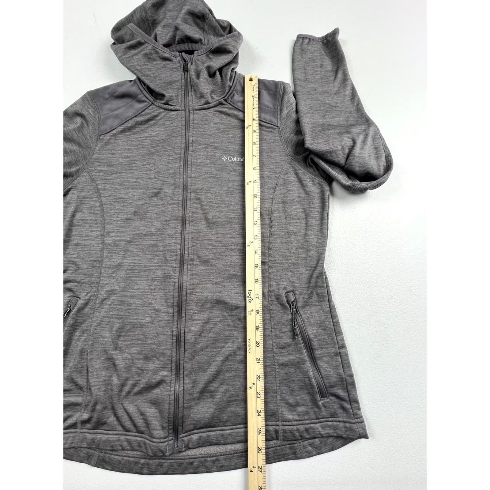 Vintage Columbia Womens XL Fleece Jacket Hooded Gray Full Zip Pockets Size XL / US 12-14 / IT 48-50 - 5 Thumbnail