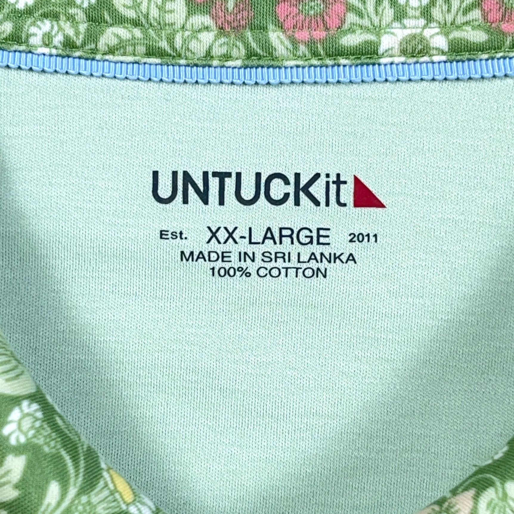 UNTUCKit UNTUCKit Polo Shirt Men 2XL Green Floral Pima Cotton Golf Beach Polo Clothing) Size US XXL / EU 58 / 5 - 3 Thumbnail