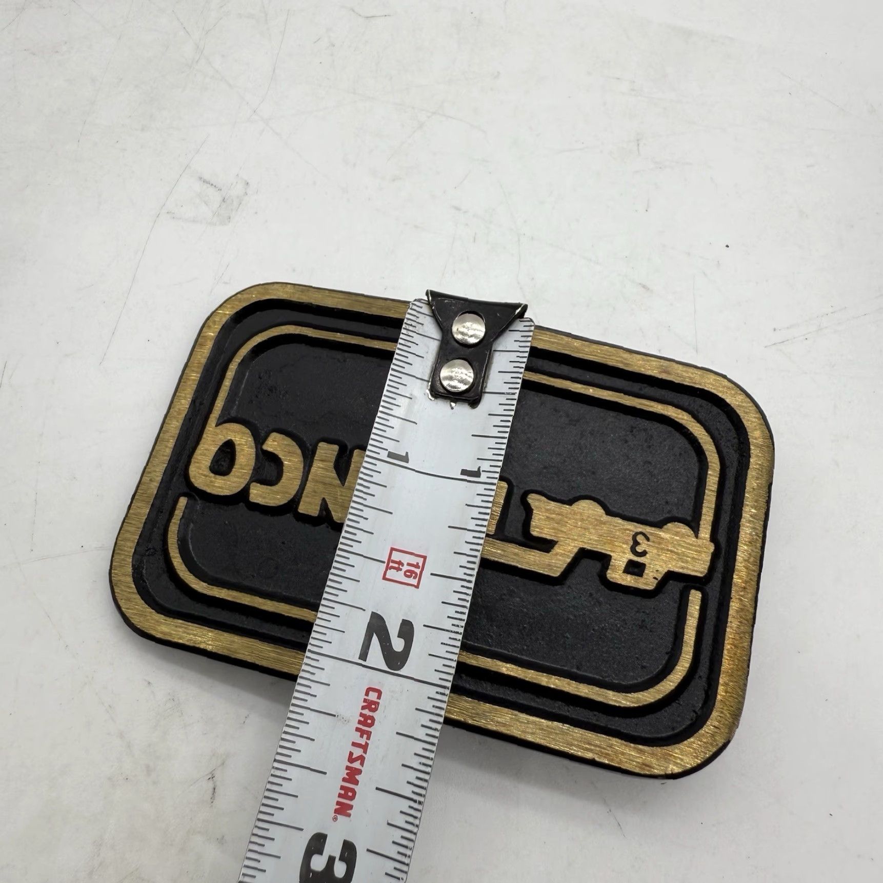 Vintage VINTAGE DynaBuckle Belt Buckle Trucker Promo Brass Gold & Black 1980s-90s Vehicles/Transportation Adults Unisex Size ONE SIZE - 2 Thumbnail