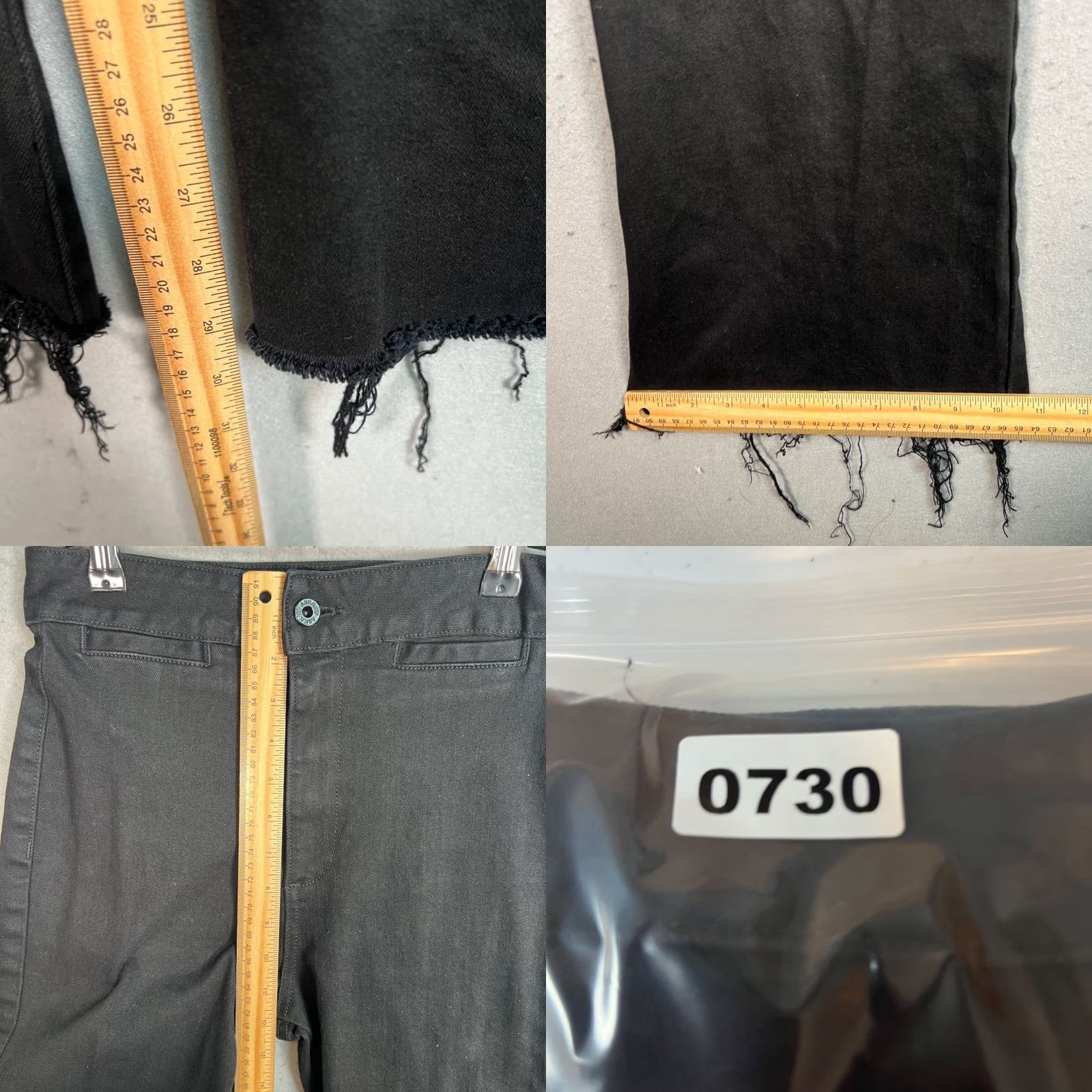 Vintage ASKK NY Jean 27 Black Brighton Crop Wide Leg Frayed Hem Denim Womens Size 27" / US 4 / IT 40 - 8 Thumbnail