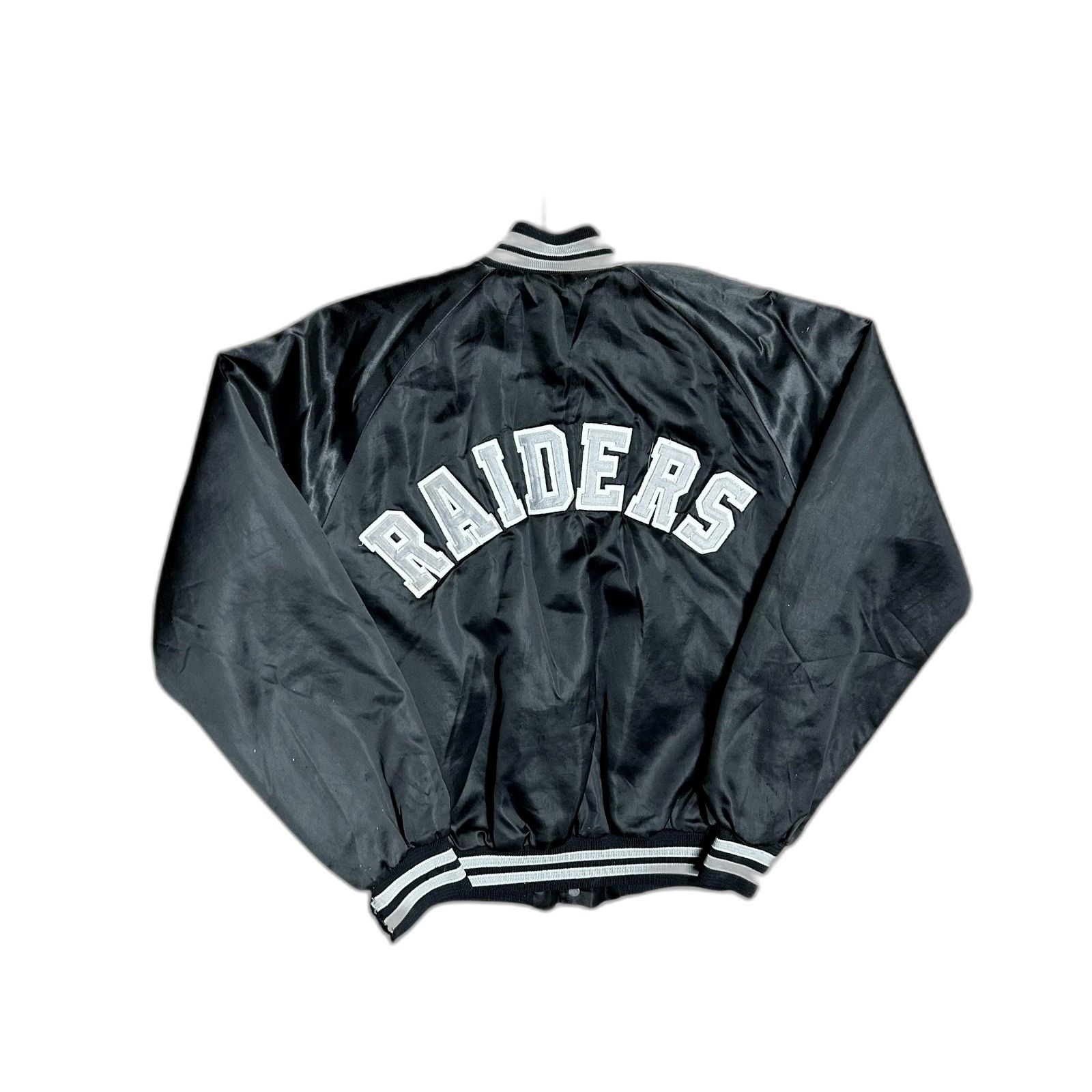 Chalk Line Vintage 80's NFL Raiders Chalk Line Satin Jacket Medium Blac Size US M / EU 48-50 / 2 - 1 Thumbnail
