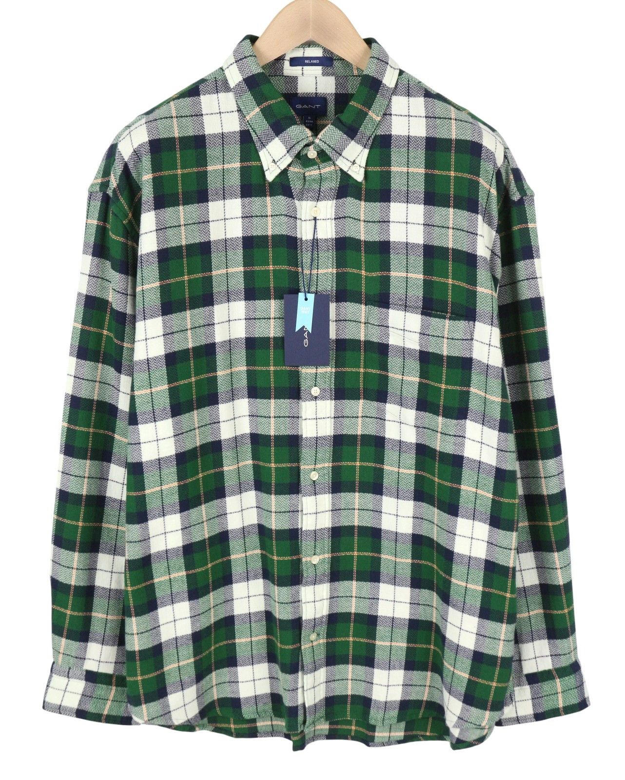 Gant REL TEXTURE CHECK XL Forest Green Flannel Button 87507 Size US XL / EU 56 / 4 - 3 Thumbnail