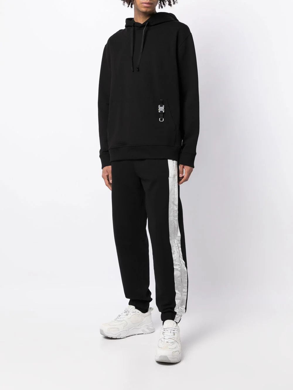 o1c11t2y0823 Silver Metallic FT Jogger in Black