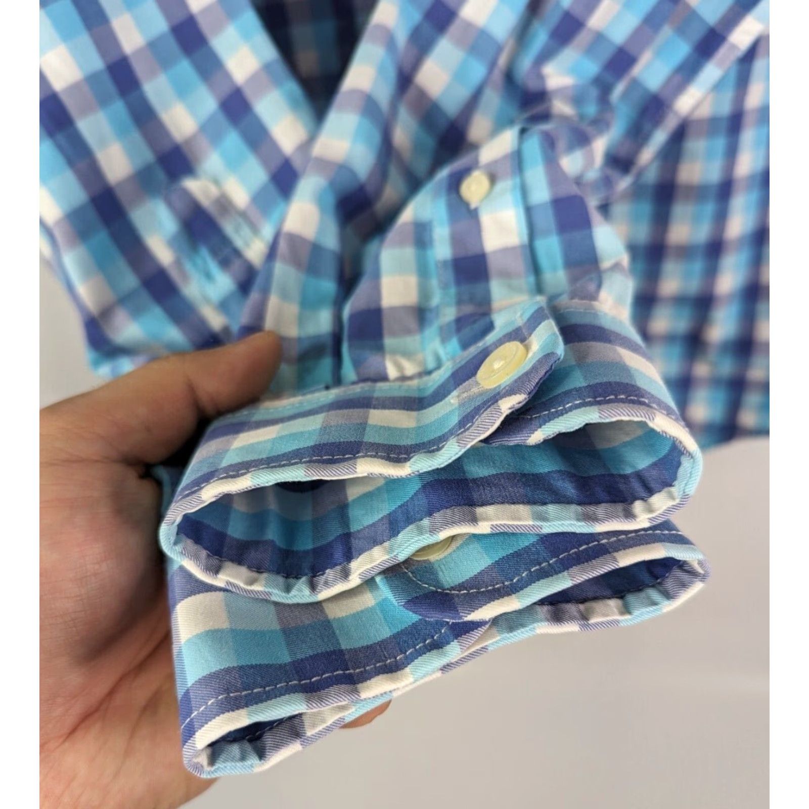 Abercrombie & Fitch Abercrombie & Fitch Button-Up Shirt Sz Medium Blue Check Muscle Fit Long Sleeve Casual Mens Size US M / EU 48-50 / 2 - 3 Thumbnail