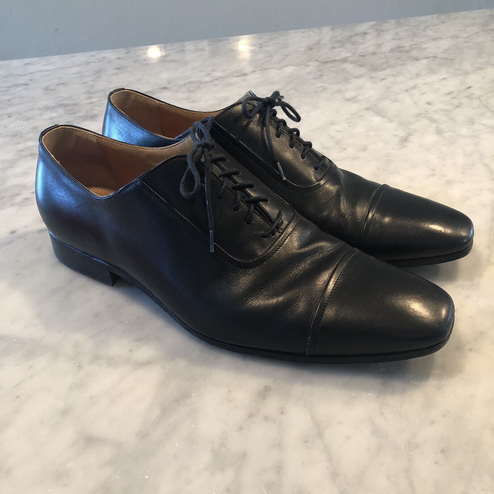 Hermes Hermes Black Leather Cap-Toe Oxfords Size 41 US 8 Size US 8 / EU 41 - 5 Thumbnail