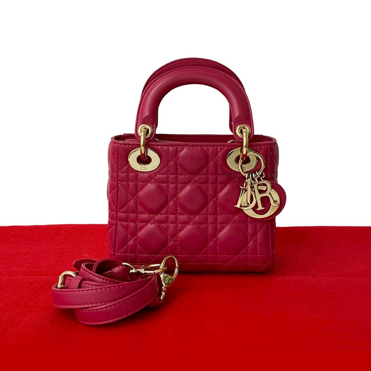 Dior Christian Dior Lady Dior Leather 2way Bag Leather Shoulder Bag