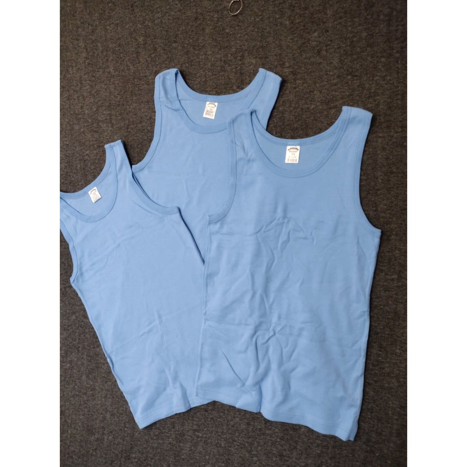 Superga Super Tank Top Women’s Blue 100% Cotton Sleeveless 3-Pack Size 16 Shirt Adult Regular Blue Solid 100% Cotton Tank 90s Classic Mens*/Womens Size XXL / US 16-18 / IT 52-54 - 2 Thumbnail