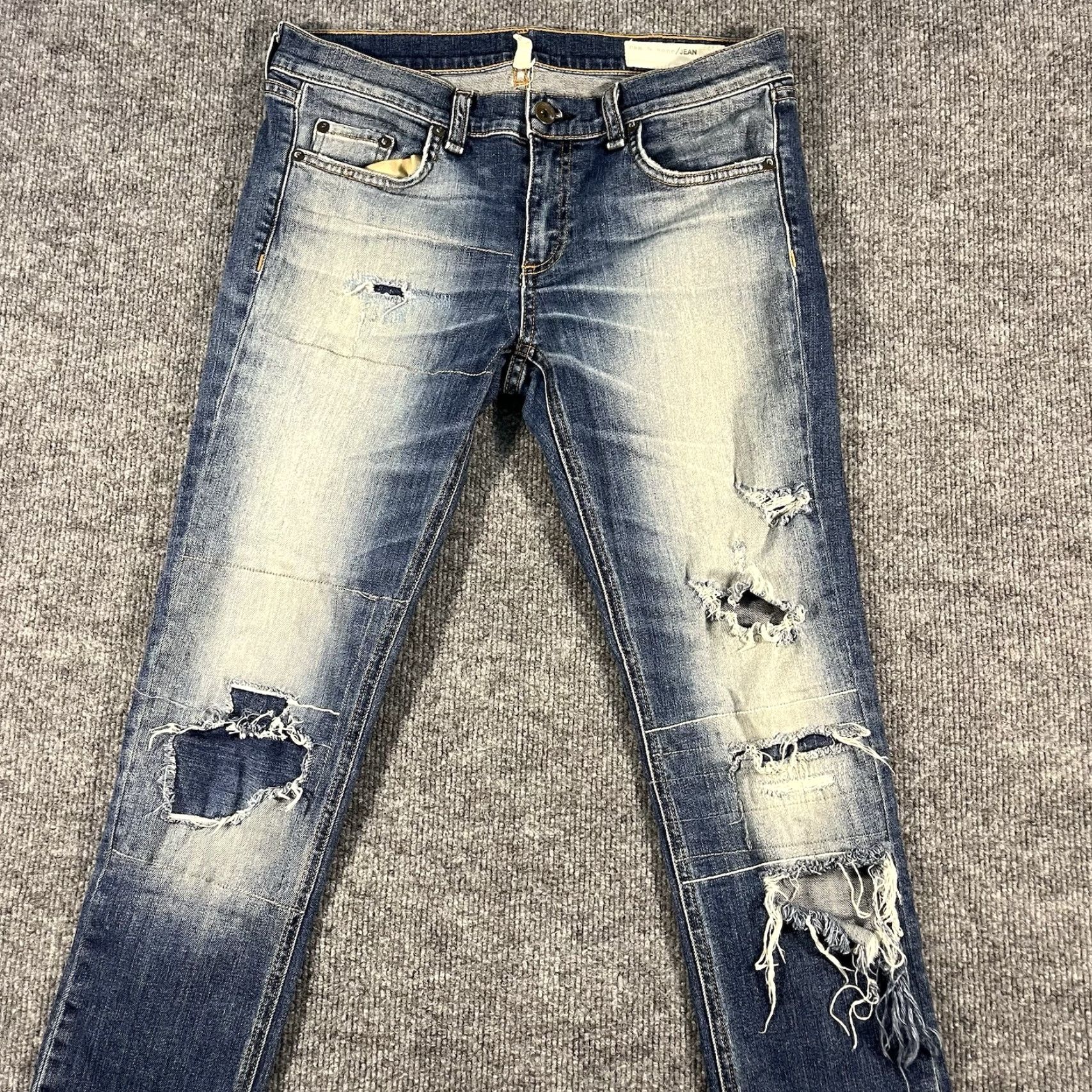 Rag & Bone rag & bone Jeans Womens 27 Blue The Dre Slim Boyfriend Distressed Denim Faded Size 27" / US 4 / IT 40 - 6 Thumbnail