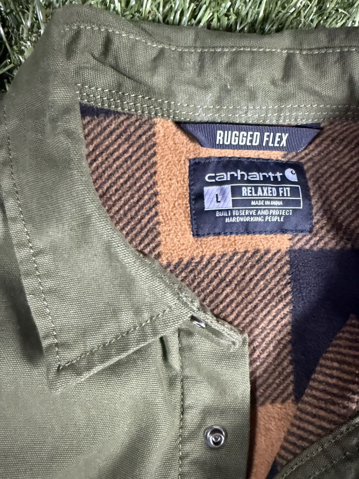 Carhartt Vintage Y2k Olive Green Blanket Lined Carhartt Chore Jacket Size US L / EU 52-54 / 3 - 4 Thumbnail