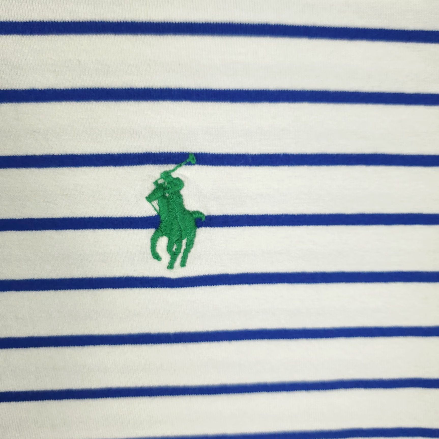 Ralph Lauren Ralph Lauren Polo Shirt Mens Large White Blue Striped Short Sleeve Activewear Size US L / EU 52-54 / 3 - 3 Thumbnail