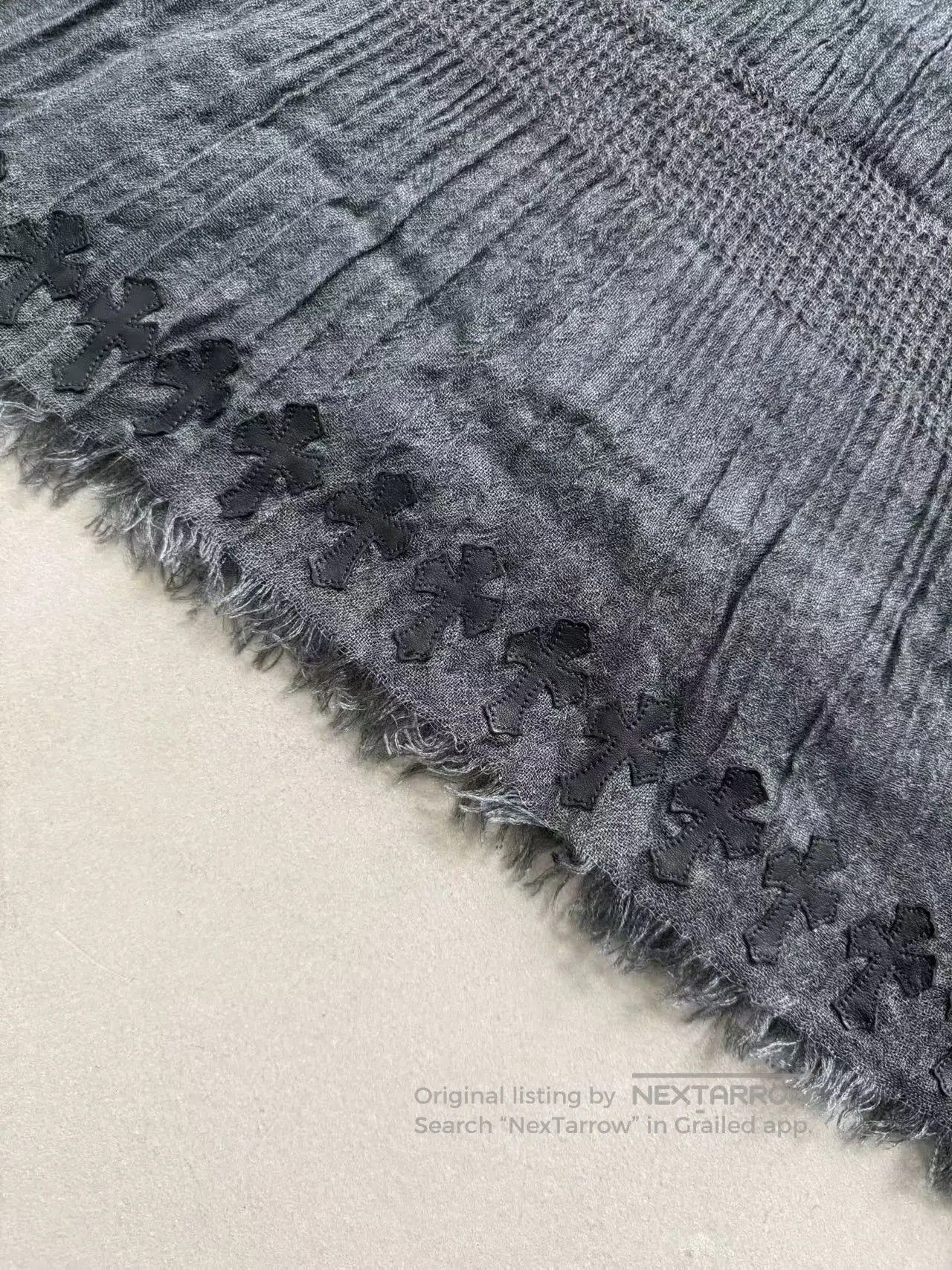 Chrome Hearts Chrome Hearts Cross Patch Grey Scarf. Size ONE SIZE - 2 Thumbnail