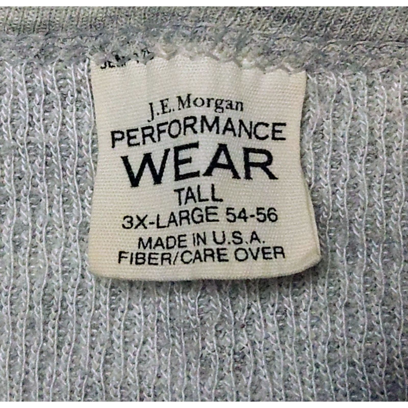 Vintage J.E. Morgan Vintage Thermal Long Johns Waffle Shirt 3XL Gray USA 90s Mens Long Sleeve Crew Neck Big & Tall Size US XXL / EU 58 / 5 - 6 Thumbnail