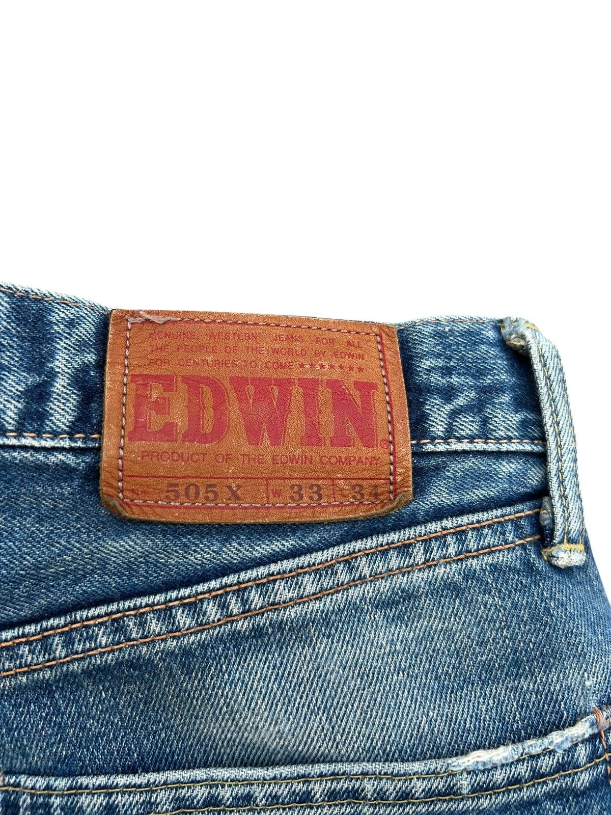 Kapital Thrashed Vintage Edwin 505x Selvedge Distressed Denim jeans Size US 33 - 8 Thumbnail