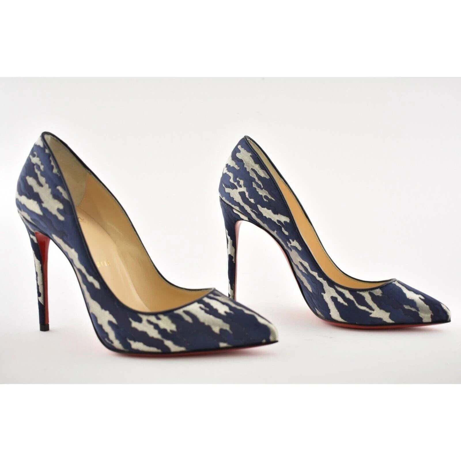 Christian Louboutin Christian Louboutin Pigalle Follies 100 Blue Camo JQ Size US 8.5 / IT 38.5 - 3 Thumbnail