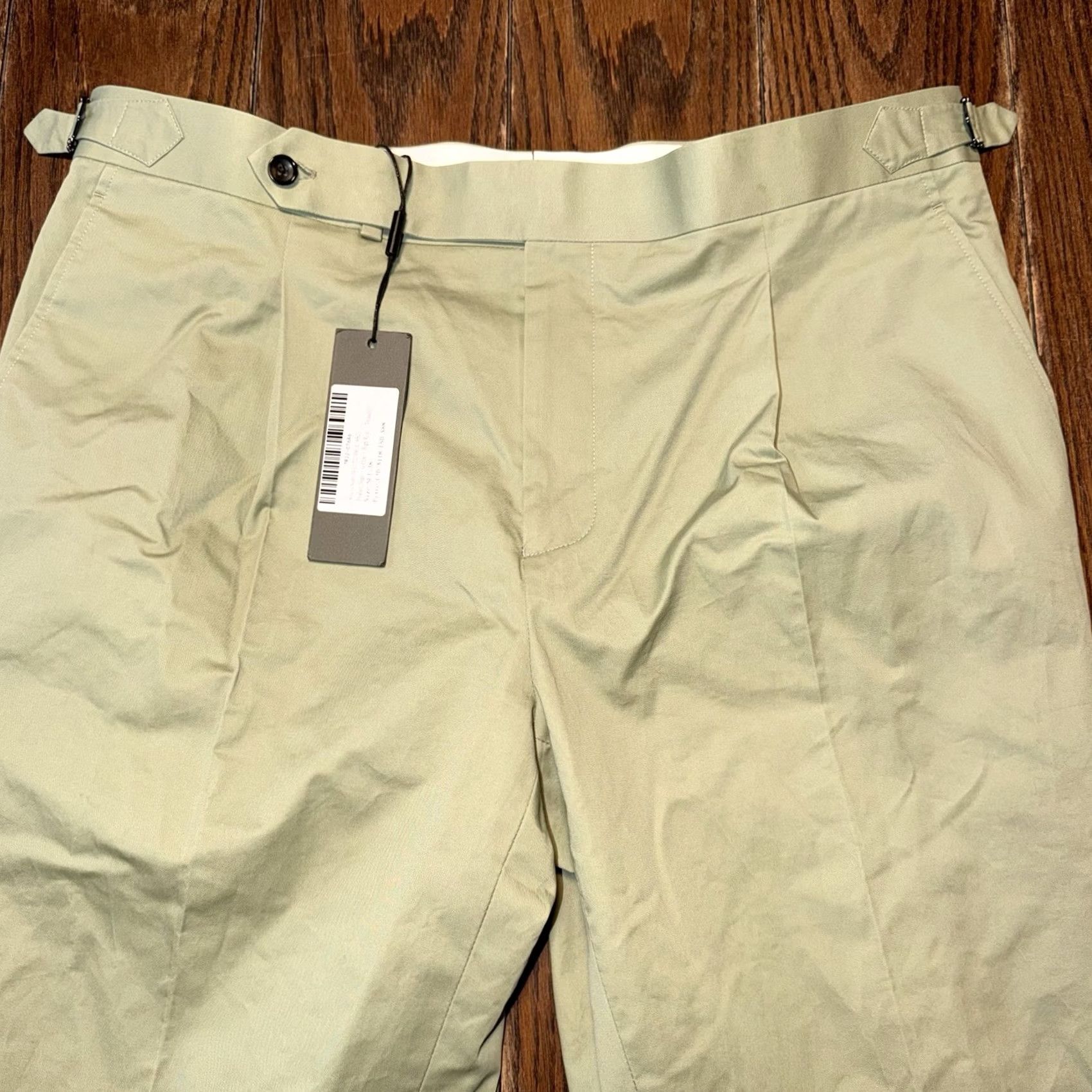 Vintage Spier & Mackay Slim Trousers Mens 38x28 Sage Green Adjustable Buckle Pleated New Size US 38 / EU 54 - 3 Thumbnail