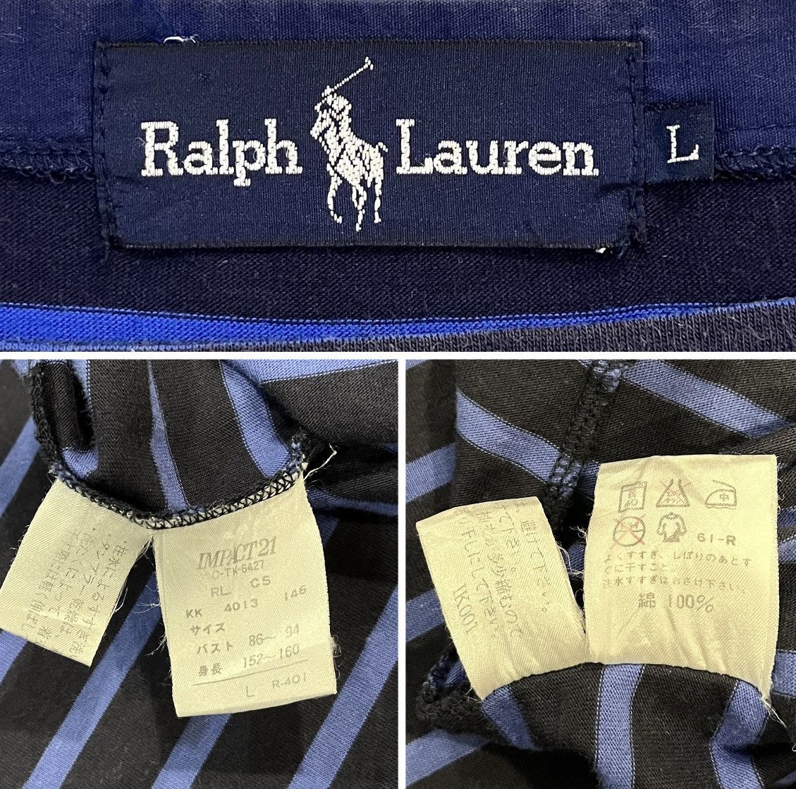 Polo Ralph Lauren VINTAGE POLO RALPH LAUREN RL 67 STRIPED LOGO TSHIRT Size US L / EU 52-54 / 3 - 5 Thumbnail