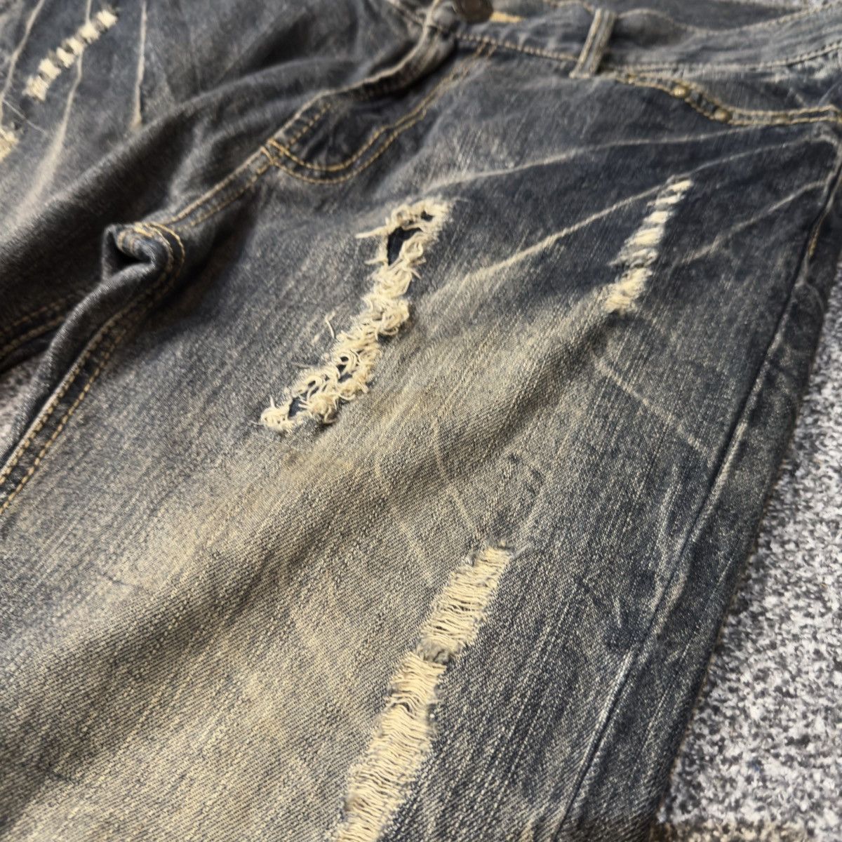 Hysteric Glamour 🔥🇯🇵 Baggy Japanese Seditionaries Claw Mark Distressed Jeans Size US 36 / EU 52 - 5 Thumbnail