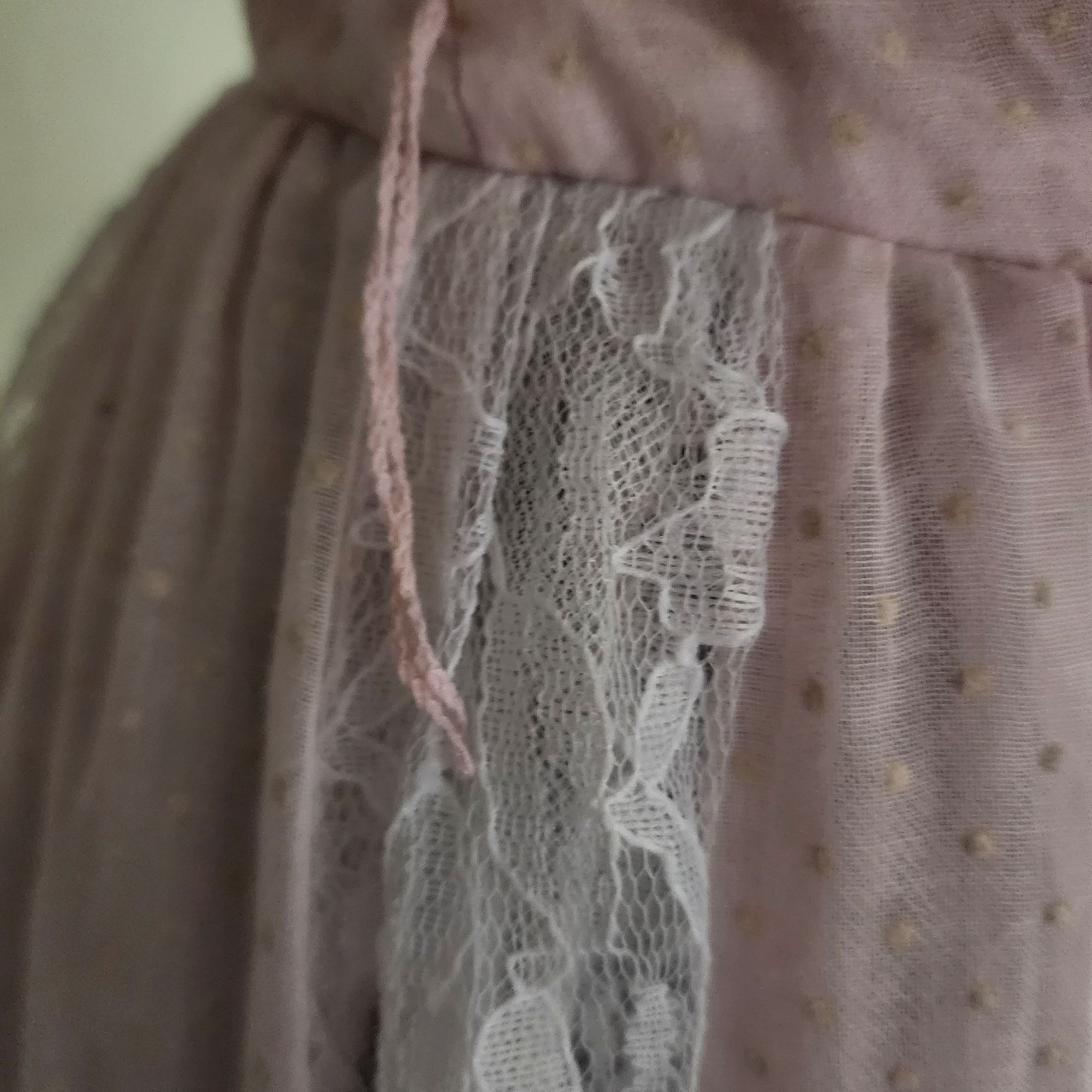 Handmade Vintage Prom Dress Halloween Costume Pink Lace Handmade Prai Size XXS / US 00 / IT 34 - 7 Thumbnail