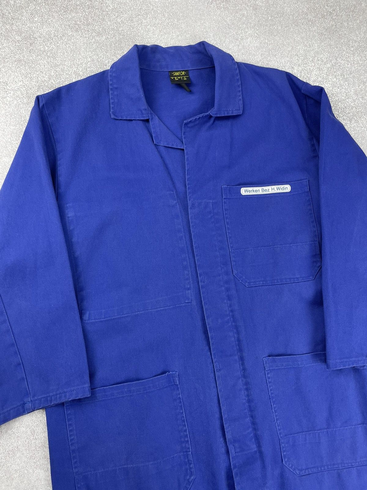 Le Laboureur × Le Mont Saint Michel × Vintage Vintage French Sanfor Workwear Faded Jacket Size US M / EU 48-50 / 2 - 2 Thumbnail