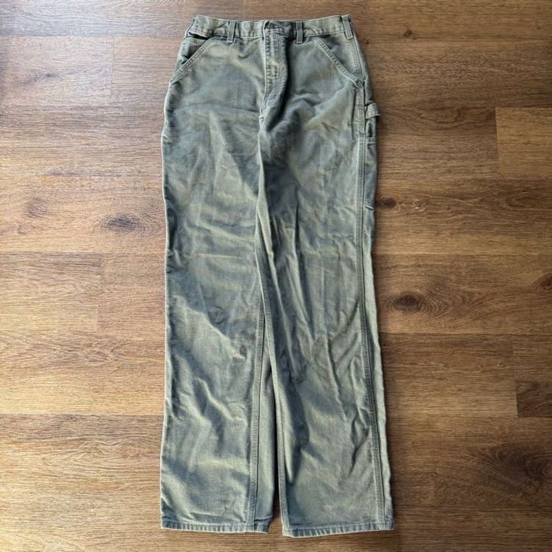 Carhartt Green Canvas Carhartt Carpenter Pants Size US 33 - 1 Thumbnail