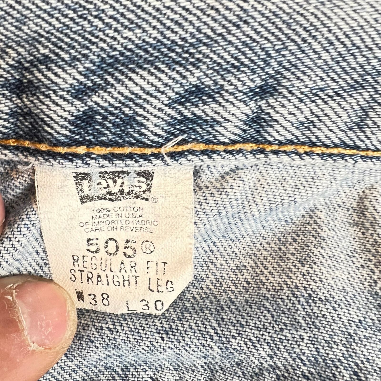 Levi's VTG Levis 505 Jeans Mens 38x30 Blue Straight USA Y2k Denim Size US 38 / EU 54 - 2 Thumbnail