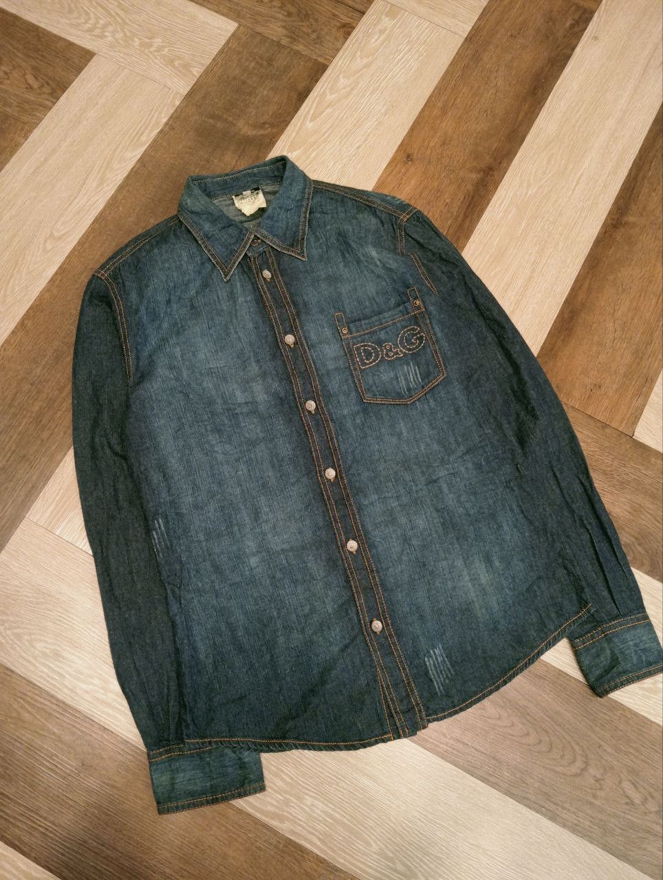 Dolce & Gabbana DOLCE & GABBANA BIG LOGO DENIM SHIRT Size US M / EU 48-50 / 2 - 2 Thumbnail
