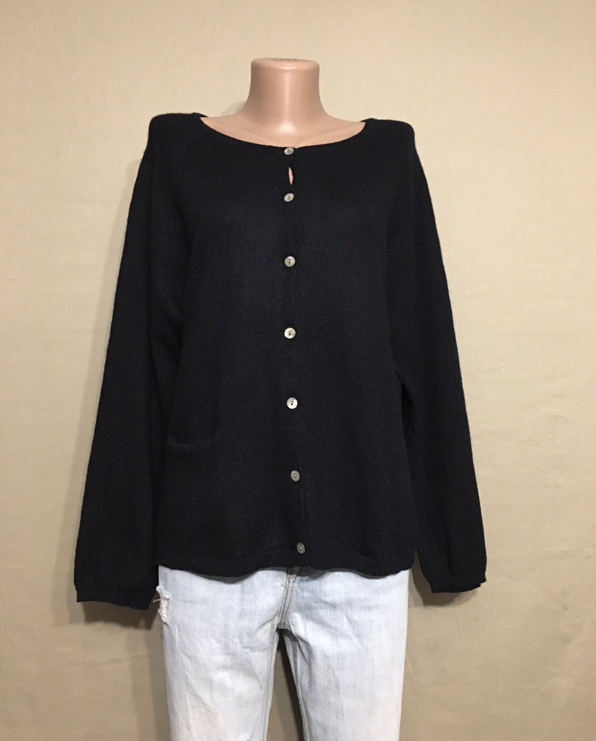 Gudrun Sjoden Gurdun Sjoden Black Organic Wool Cardigan Sweater XL Size XL / US 12-14 / IT 48-50 - 1 Thumbnail