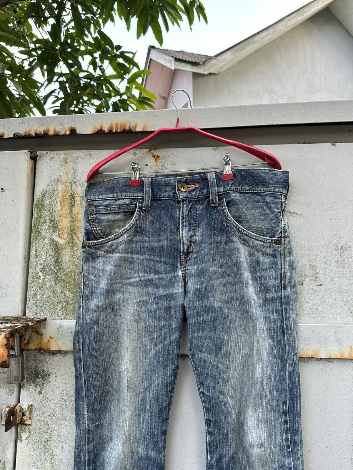Edwin 👹Vintage Edwin Blue Trip 505 Washed Straight Cut Jeans Size US 30 / EU 46 - 6 Thumbnail