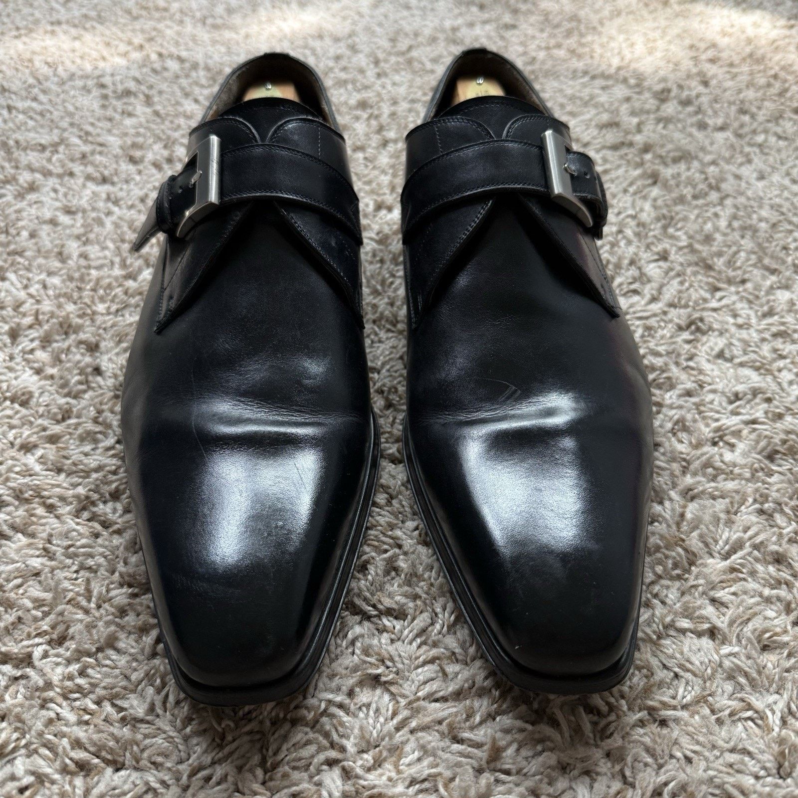 Magnanni Magnanni Marco II Single Monk Strap Black Leather Dress Shoe Size US 13 / EU 46 - 11 Thumbnail
