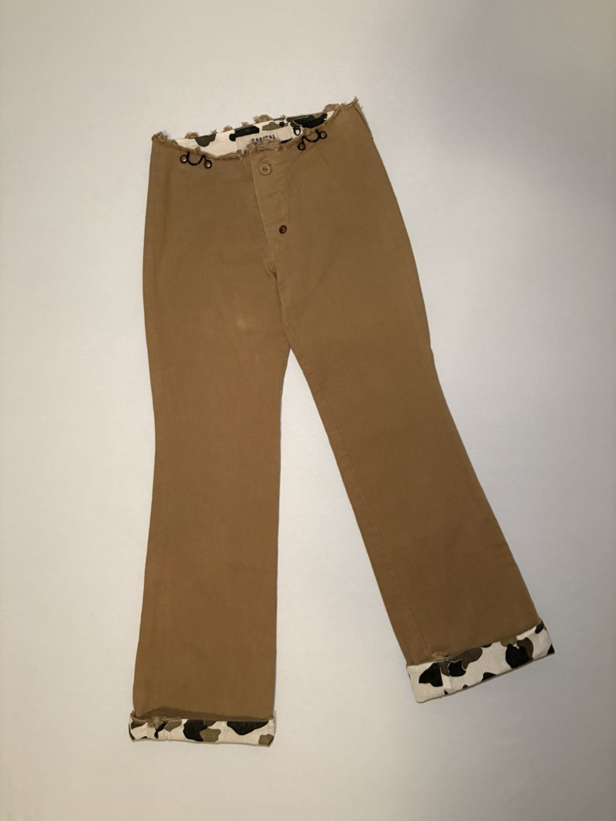 Kapital 00s Cut Off “Suspender” Low Waisted Khakis