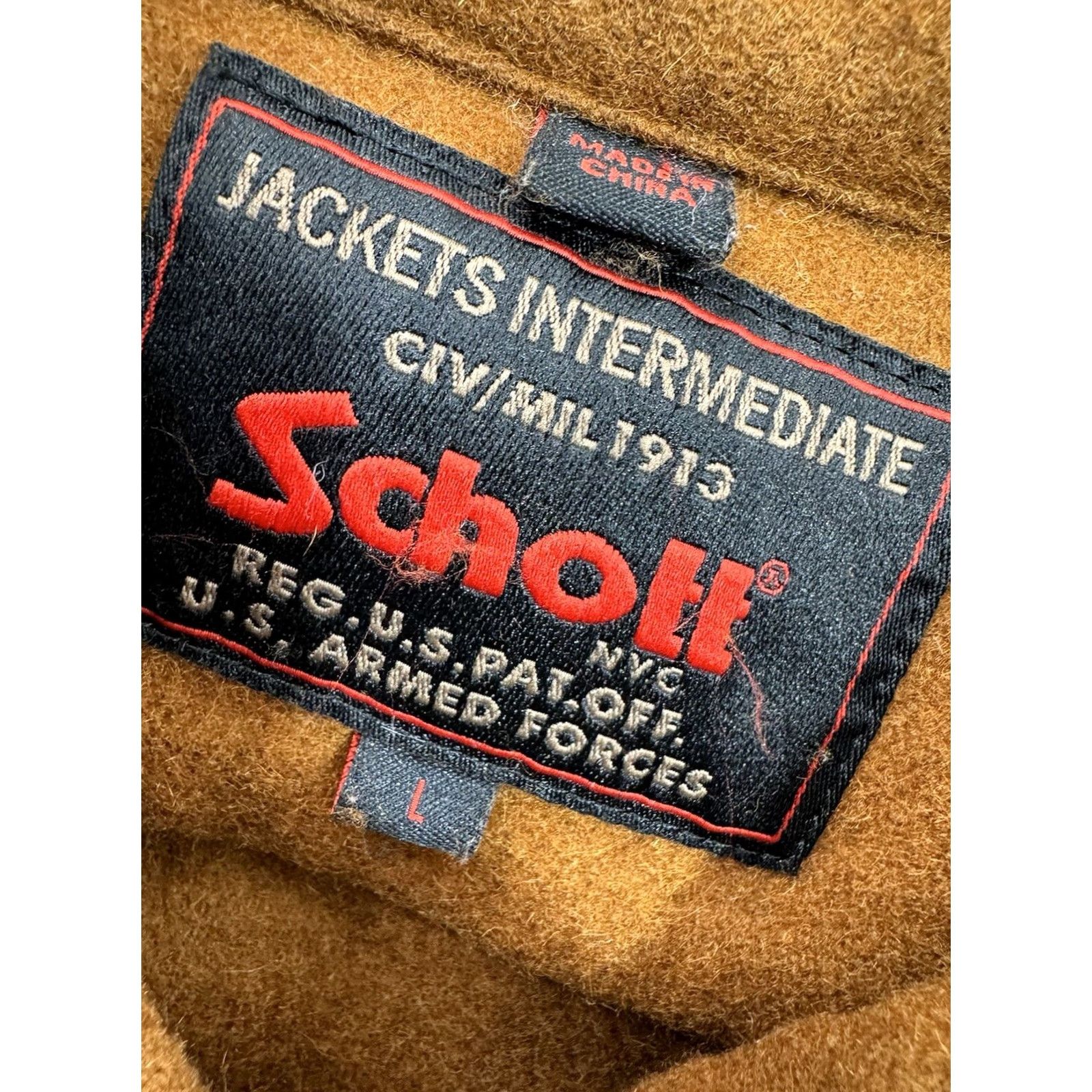 Schott SCHOTT U.S. ARMED FORCES Intermediate CIV / MIL 1913 WOOL L Jacket Shirt Jacket Men L Rust Brown EXCELLENT Size US L / EU 52-54 / 3 - 4 Thumbnail