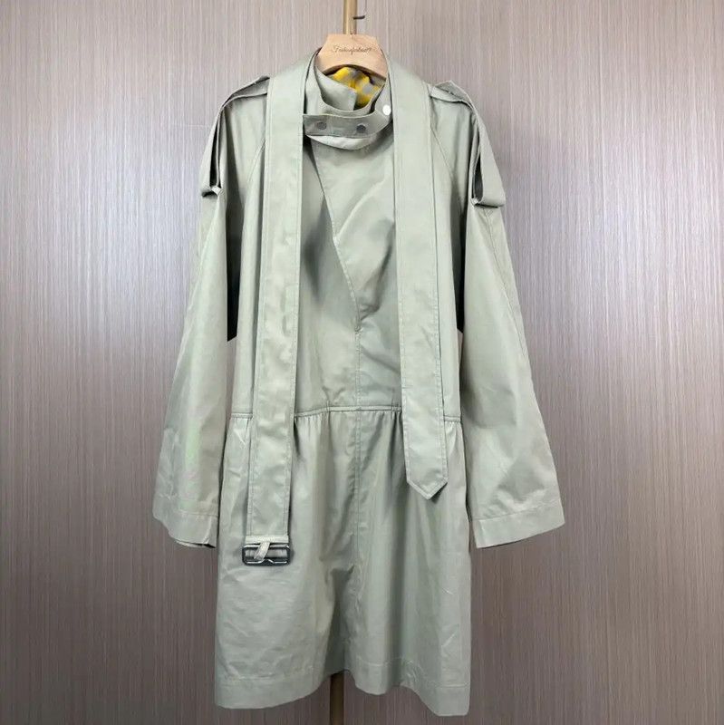 Burberry Burberry Light Green Cotton Women's Trench Coat Size XXL / US 16-18 / IT 52-54 - 1 Thumbnail